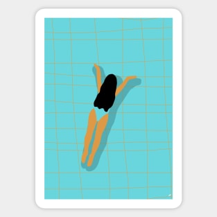 Summer Girl Swimming Sticker